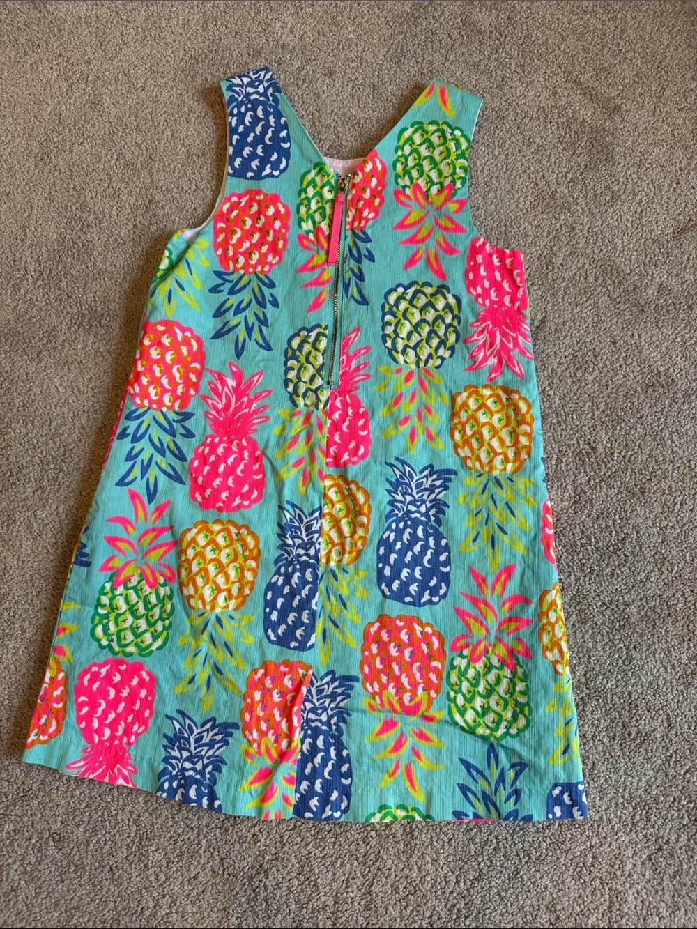 Tommy Bahama Pineapple Print Tank Dress in Turquoise with Neon Accents
